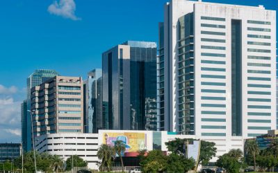 View of modern skyscrapers in Porto Alegre, capturing urban architecture and vibrant city life.